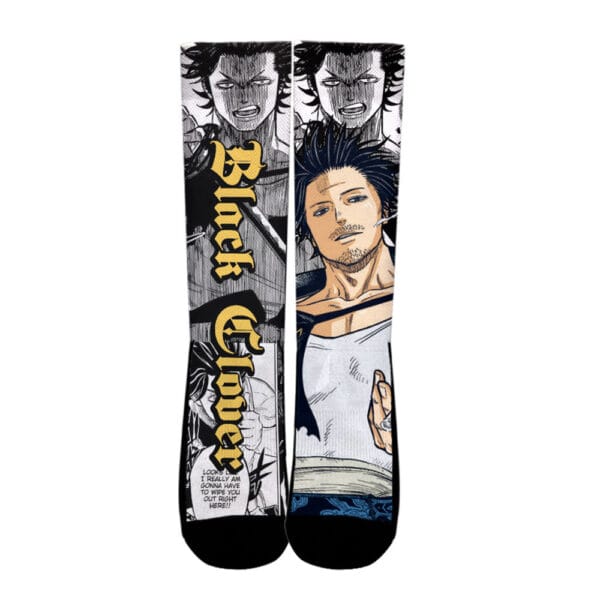 Anime Yami Sukehiro Socks Black Clover Custom Anime Socks Manga Style