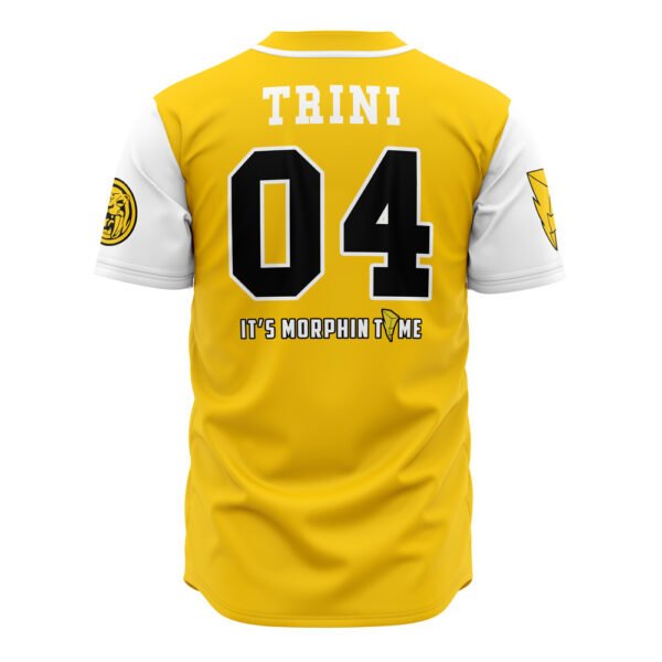 Yellow Sabertooths Trini Power Rangers Baseball Jersey