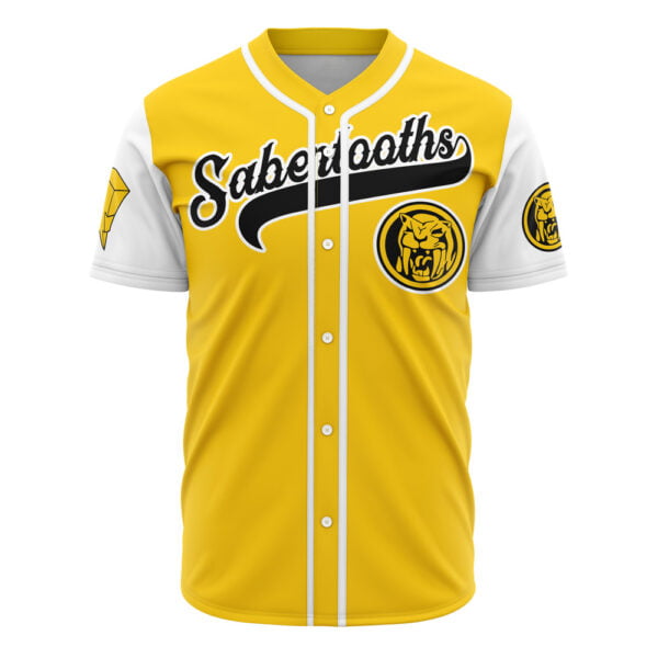 Yellow Sabertooths Trini Power Rangers Baseball Jersey