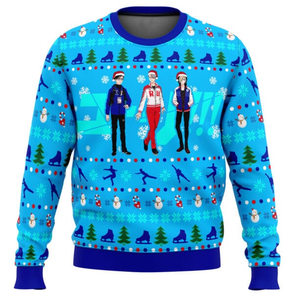 Anime Yuri On Ice The Top 3 Ice Skaters Ugly Christmas Sweater