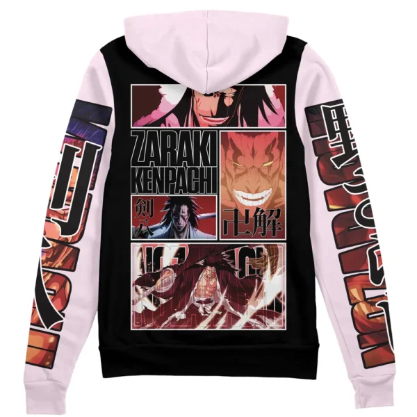 Anime Zaraki Kenpachi Tybwa Bleach Streetwear Zip Hoodie Jacket