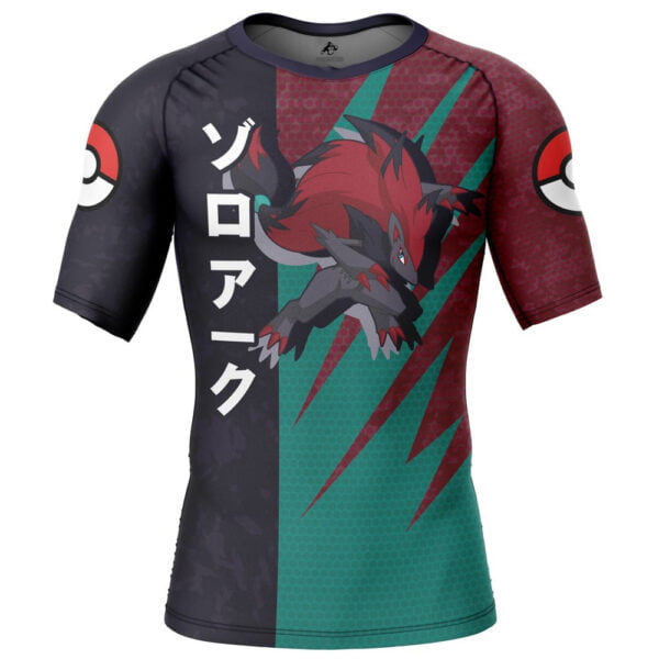 Zoroark Attack Pokemon Short Sleeve Rash Guard Compression Shirt